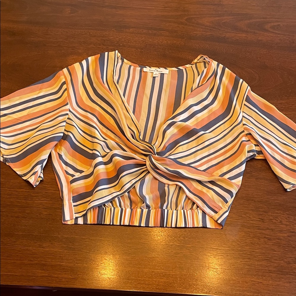 Love Tree Striped Multicolor Women's Top Size Large